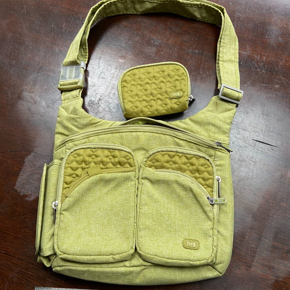 Lug Crossbody Travel Bag/Purse - Heather Green